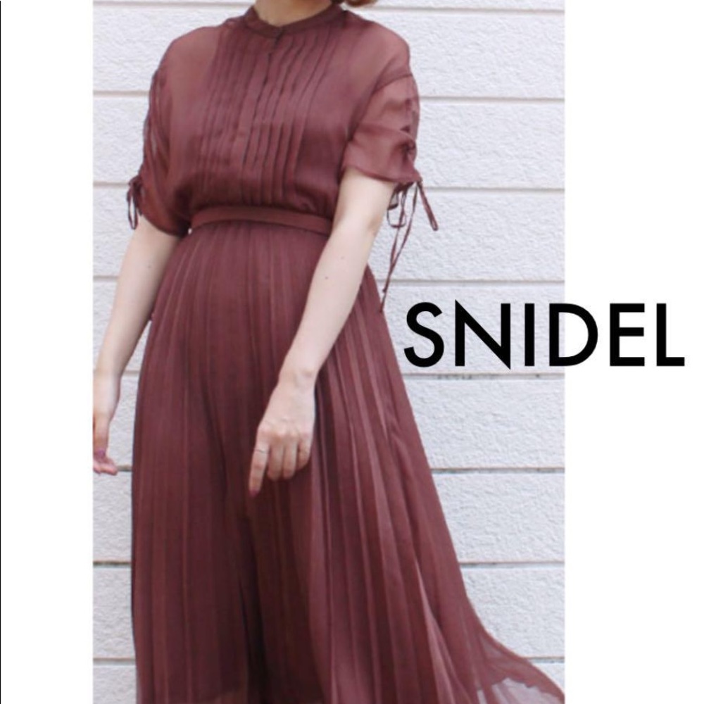 Japanese Brand SNIDEL Pleated Mesh Dress NWT
